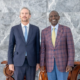President William Ruto and French Ambassador to Kenya Arnaud Suquet at statehouse. PHOTO/ PCS