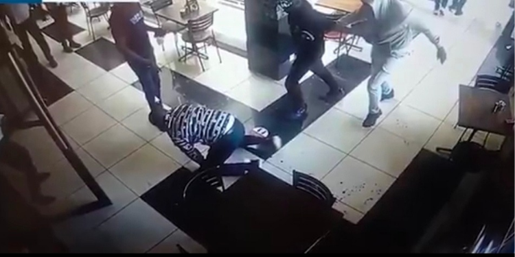 Amateur CCTV footage in a Java House in Kisumu showing Senator Osotsi being assulted by two unknown gentlemen. PHOTO/ File