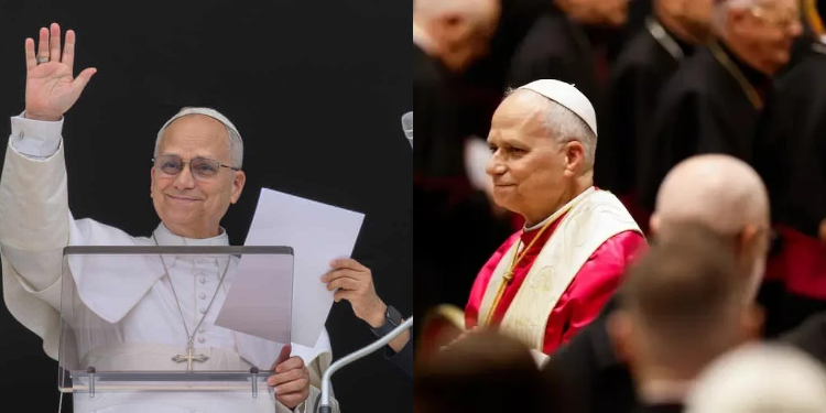 Pope Leo XIV after presiding over vigil and rosary for peace in Saint Peters Basilica, Vatican PHOTO/Vatican