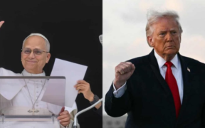 The image shows Pope Leo XIV and President Trump PHOTO/File