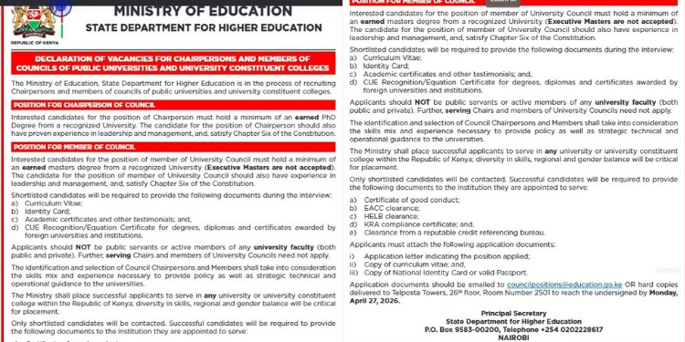 Ministry of Education has announced vacancies PHOTO/MoE