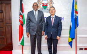 Health CS Aden Duale together with Ambassador of the Republic of Korea to Kenya, H.E Kang Hyung-Shik in Nairobi. PHOTO/ Duale X