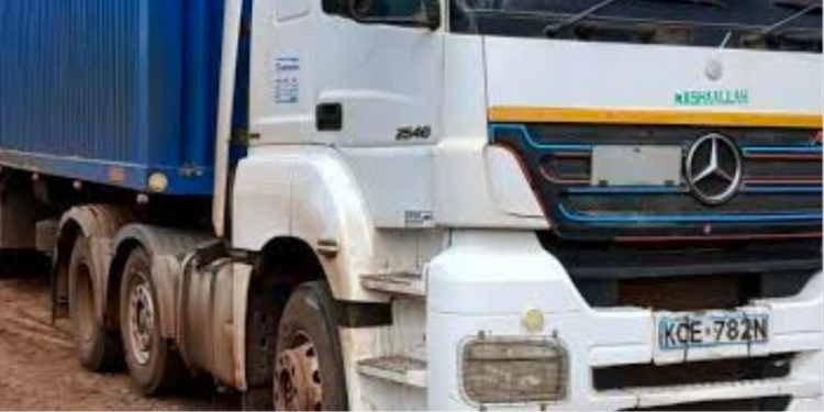 The truck that allegedly belongs to the Kenyan man who has died