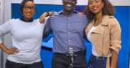 Nation FM morning show, Fixing the Nation hosts from left, Janet Mbugua, Eric Latiff and Mariam Bishar at Nation Media Group headquarters. PHOTO/ NTV