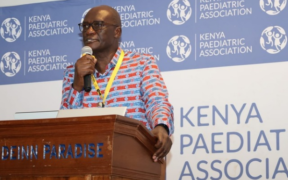 Director General of health Dr. Patrick Amoth Speaking during the official opening of the 25th Kenya Paediatric Association Annual Scientific Conference in Shanzu, Mombasa. PHOTO/ MoH