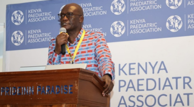 Director General of health Dr. Patrick Amoth Speaking during the official opening of the 25th Kenya Paediatric Association Annual Scientific Conference in Shanzu, Mombasa. PHOTO/ MoH