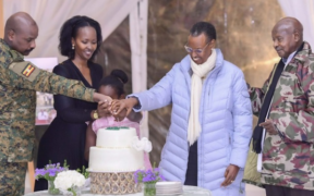 Uganda's first family led by President Yoweri Museveni, General Muhoozi Kainerugaba, and Mrs. Janet Museveni at State House Uganda in a past celebration in 2024. PHOTO/ State House Uganda