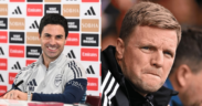 Photo collage of Arsenal's manager Mikel Arteta and Newcastle's managed Eddie Howe PHOTO/Club Accs
