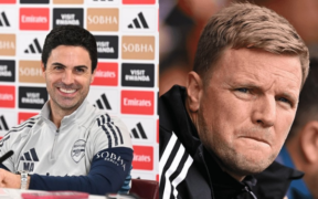 Photo collage of Arsenal's manager Mikel Arteta and Newcastle's managed Eddie Howe PHOTO/Club Accs