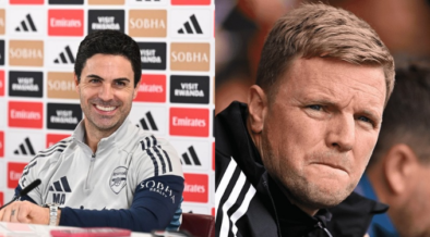 Photo collage of Arsenal's manager Mikel Arteta and Newcastle's managed Eddie Howe PHOTO/Club Accs