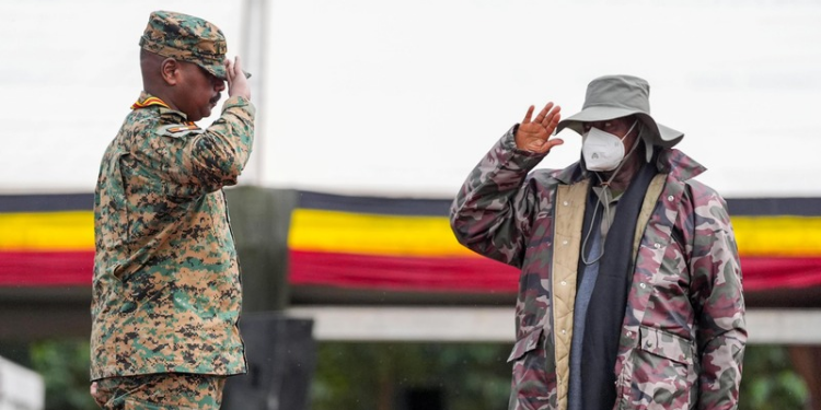 General Muhoozi together with his father President Museveni PHOTO/PCS