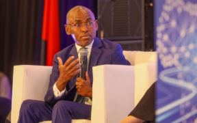 Safaricom CEO Peter Ndegwa speaking during the Connected Africa Summit held in Nairobi. PHOTO/ File