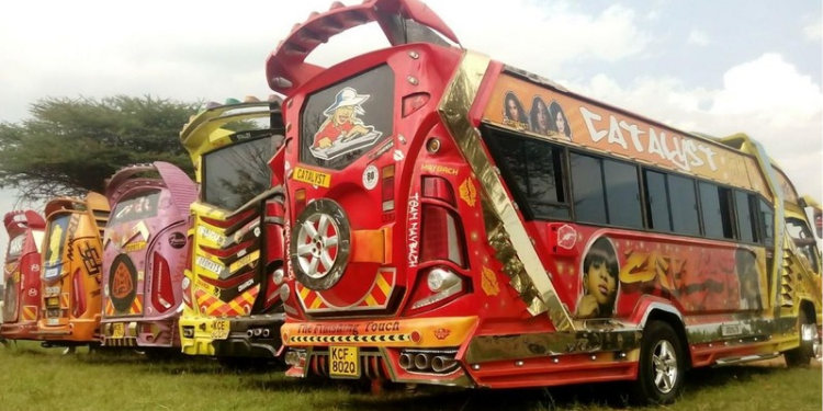 Popular Nairobi public service vehicles known as 'Nganyas' in a past matatu culture event. PHOTO/ File