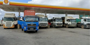 Trucks transporting goods parked at Shell petro station in Kenya. PHOTO/ File 