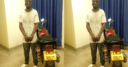 Unidentified suspect who was arrested in Chiga, Kisumu County after Tip-Off by locals and a Honda motorcycle recovered. PHOTO/ NPS
