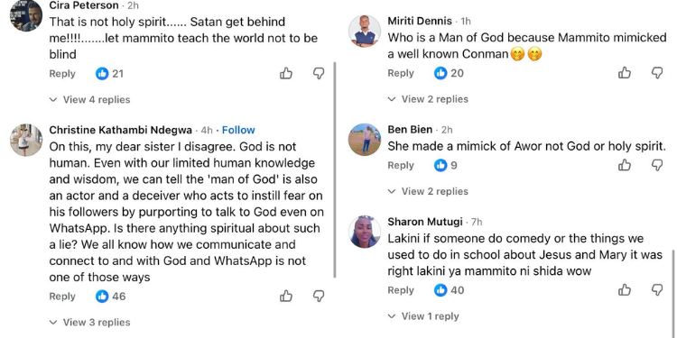 Several comments posted on Facebook regarding to Mammito Viral video