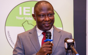 IEBC Chairperson Erastus Ethekon speaking during a breakfast meeting with members of the Kenya Private Sector Alliance (KEPSA) on April 15, 2026. PHOTO/ IEBC X.