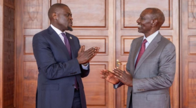 President William Ruto and Governor Johnson Sakaja at State House, Nairobi. PHOTO/PCS.