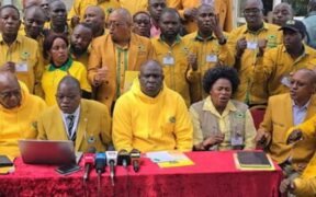 KUPPET members during a press conference in 2024