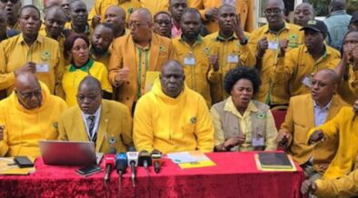 KUPPET members during a press conference in 2024