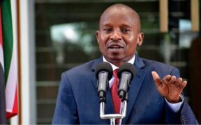 Deputy president Kithure Kindiki at a political event.