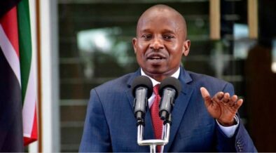 Deputy president Kithure Kindiki at a political event.