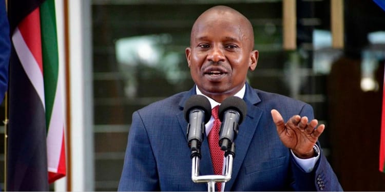 Deputy president Kithure Kindiki at a political event.