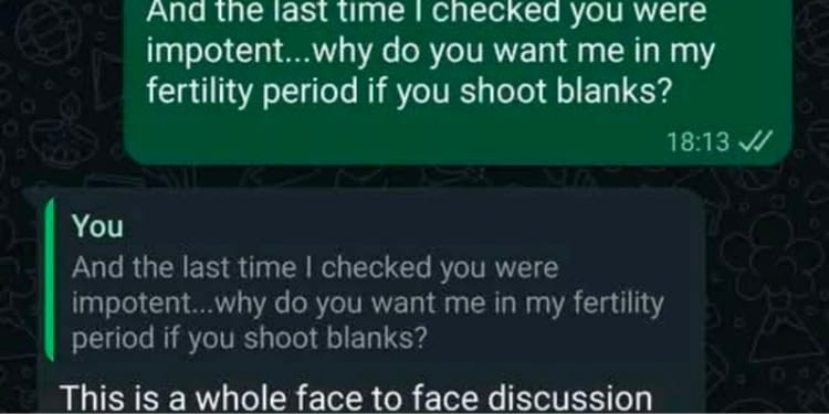 A part of the chats shared online by a lady showing a married man hitting on her