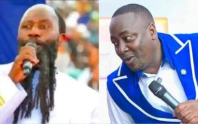 A collage of pastor Kanyari and prophet Awuor preaching in different settings