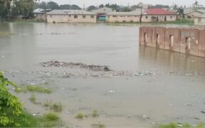 A section of the area affected by floods due to heavy rains