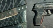 A collage of a pistol and machete recovered from the suspects PHOTO/DCI