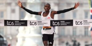 Sebastian Sawe at the London marathonPHOTO/Murkomen X