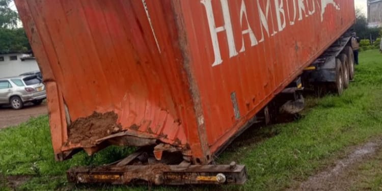 The trailer retrieved from river Kuja by the DCIPHOTO/DCI
