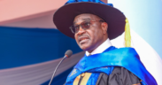 Education CS Julius Ogamba during the 14th Graduation Ceremony of Kisii University in Kisii County on December 17, 2025. PHOTO/ Ogamba X.