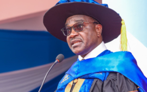 Education CS Julius Ogamba during the 14th Graduation Ceremony of Kisii University in Kisii County on December 17, 2025. PHOTO/ Ogamba X.