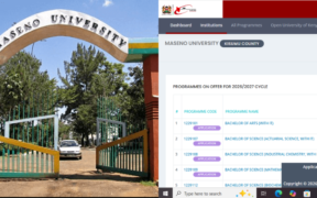 A photo collage of Maseno University main gate and KUCCPS application portal interface. PHOTO/Courtesy.