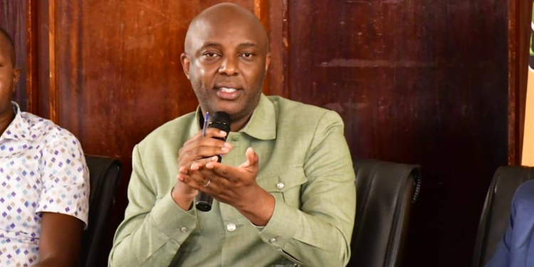 Muranga Governor Irungu Kang'ata speaking at a county function on Monday April 27 2026. PHOTO/Kang'ata