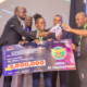 Interior CS Kipchumba Murkomen presenting an award to winners of the NIRU AI Hackathon 2025. PHOTO/NIRU