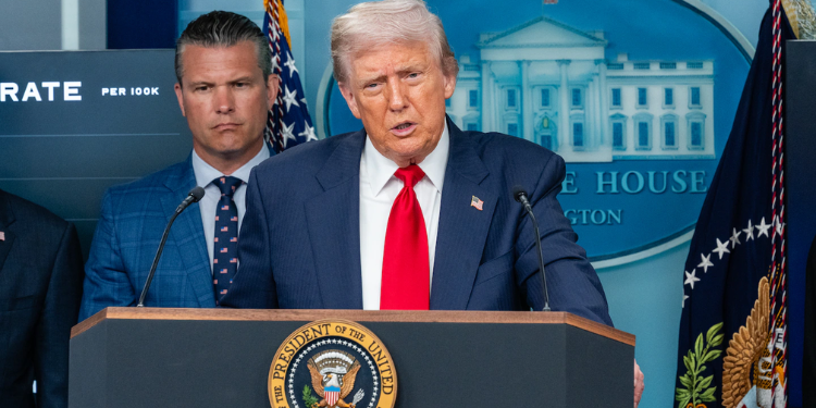 US President Donald Trump during a past press conference. PHOTO/ The Washinton Post.
