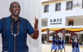 A photo collage of President William Ruto and KMTC building. PHOTO/PCS/KMTC.