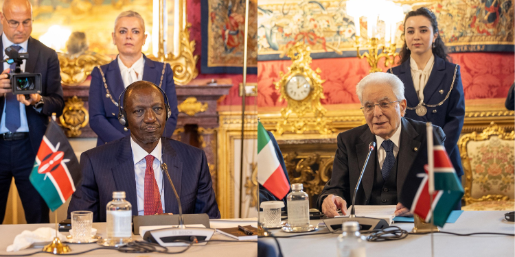 President William Ruto held talks with President Sergio Mattarella of Italy in Rome on April 20, 2026. PHOTO/PCS.