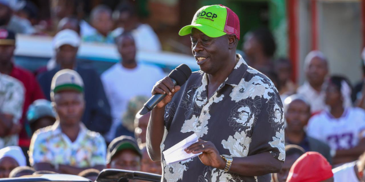 Former DP Rigathi Gachagua speaking at Gatukuyu, Gatundu North, on April 5, 2026. PHOTO/ Gachagua X.