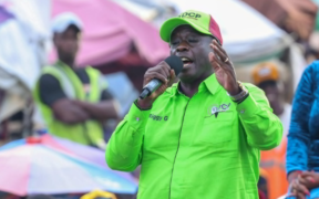 DCP Party leader Rigathi Gachagua speaking during a campaign at Likoni in Mombasa County on April 24, 2026. PHOTO/ Gachagua X.