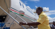 President William Ruto boarding a plane during a past international travel. PHOTO/PCS.