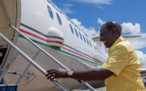 President William Ruto boarding a plane during a past international travel. PHOTO/PCS.