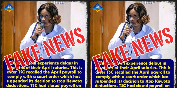 TSC issued a statement on Sunday, April 19, dismissing claims of a possible delay in teachers’ April salaries.