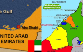A photo collage of showing the map of UAE, Abu Dhabi and Dubai. PHOTO/Aljazeera/ Ch Mubeen Khan's Post.