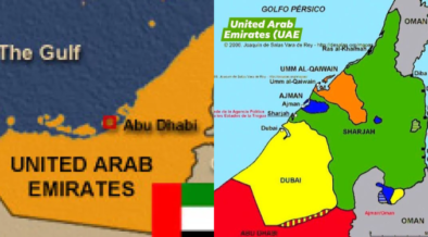 A photo collage of showing the map of UAE, Abu Dhabi and Dubai. PHOTO/Aljazeera/ Ch Mubeen Khan's Post.