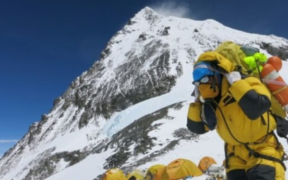 Mountain climbers on mount Everest