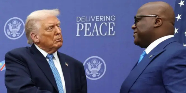 President Trump and DRC president Felix Tshisekedi during the signing of peace agreement between DRC and Rwanda PHOTO/WhiteHouse